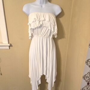 White strapless summer dress